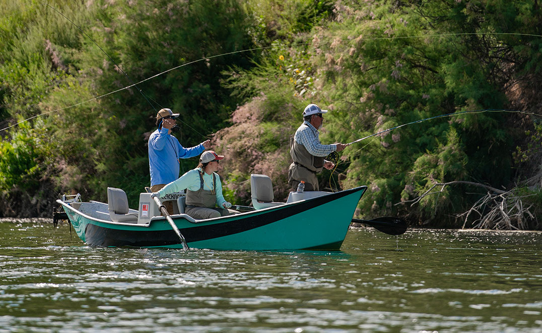 Drift boat fly fishing trip on the Bighorn River