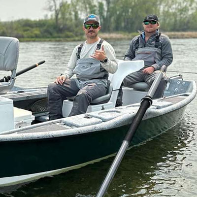 Drift boat fly fishing trip on the Bighorn River